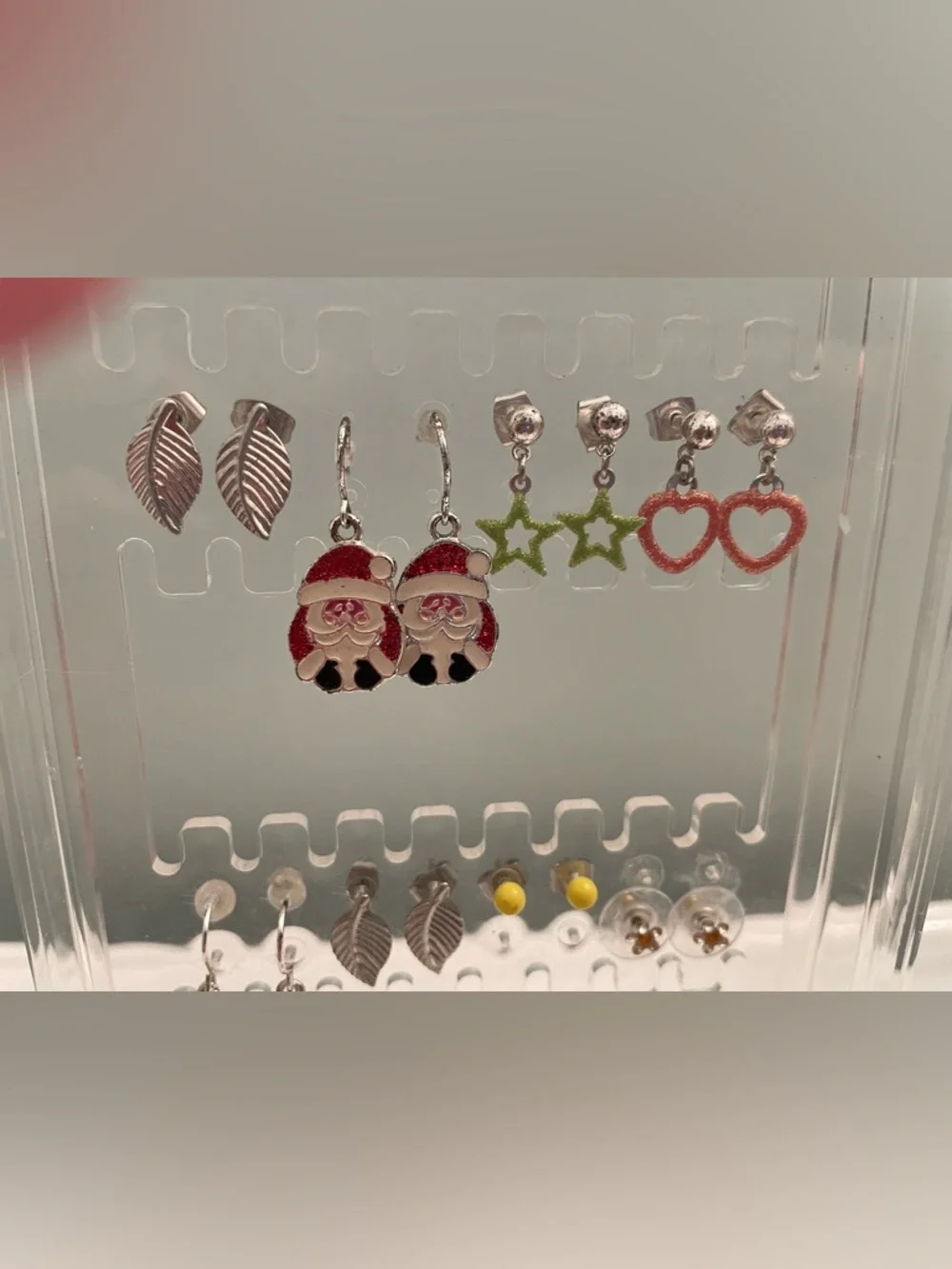 20 pairs children earrings & clear Acrylic Organizer, Multiple Transparent